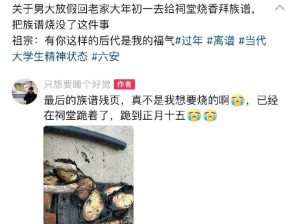 “过年不小心把族谱烧了？？”啊啊啊闯祸闯了个大的！